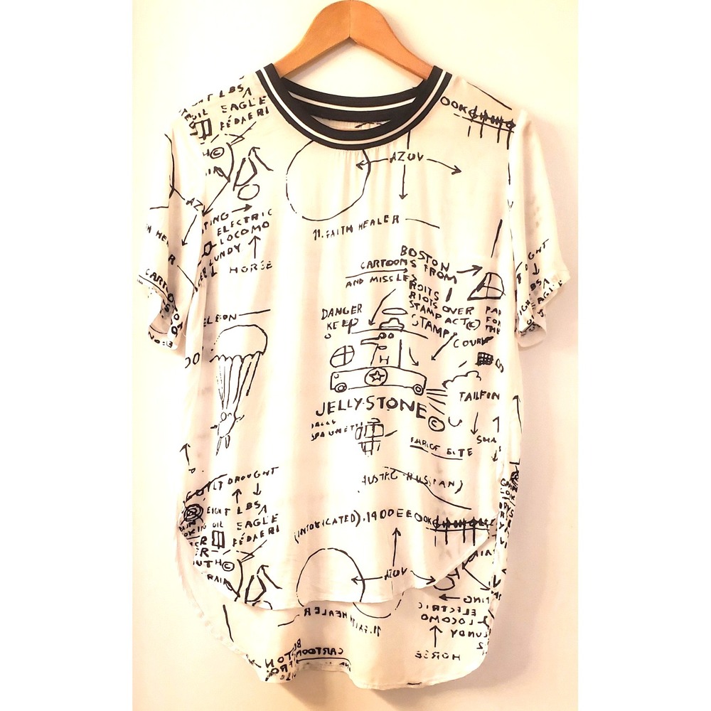 Forever 21 Shirt M Junya Watanabe 2022 Jean Michel Basquiat White Black Graphic